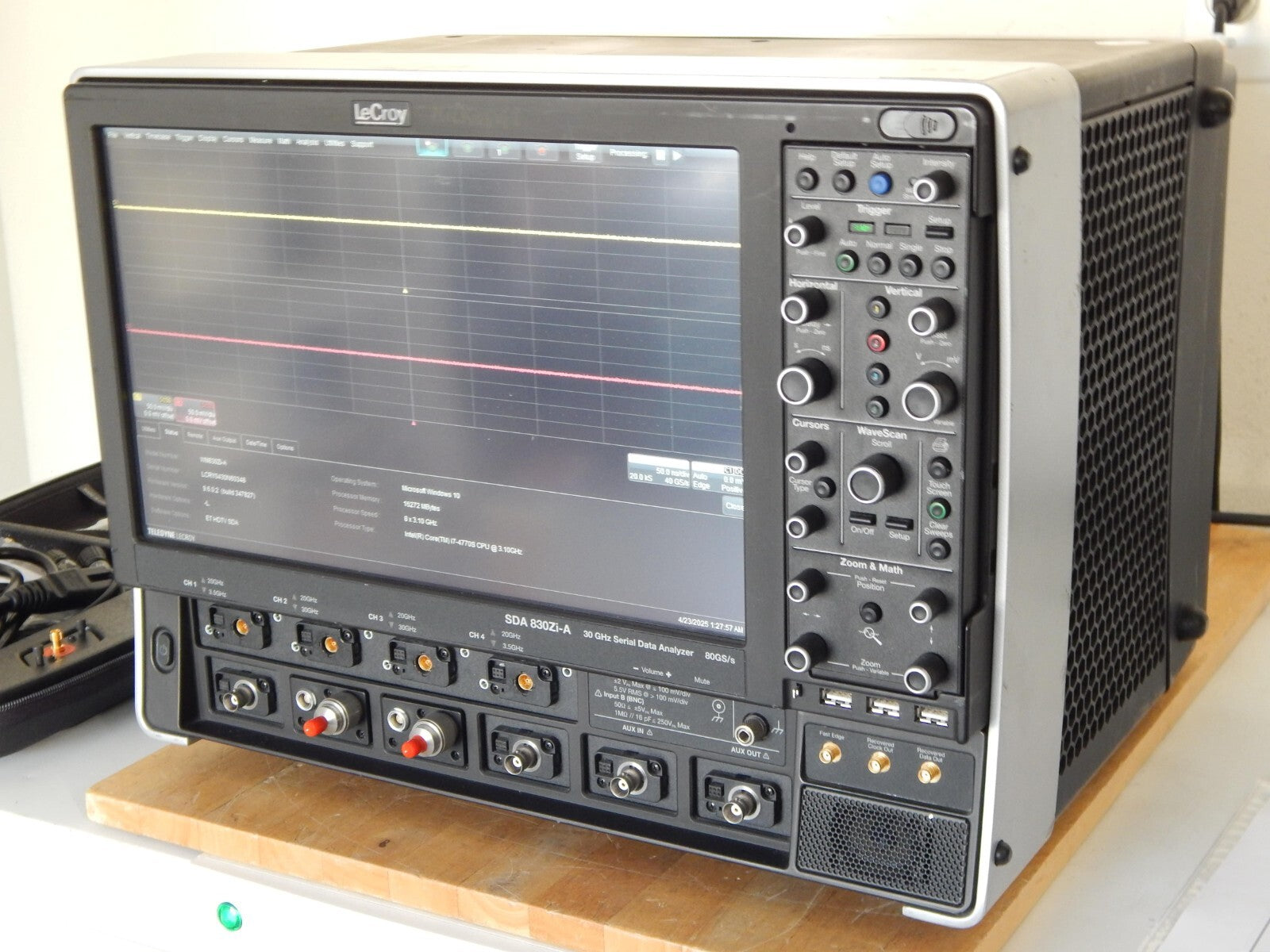 LeCroy SDA830Zi-A oscilloscope w/NIST cal 4/22/2025, WIN 10 standard accessories LeCroy SDA830Zi-A oscilloscope w/NIST cal 4/22/2025, WIN 10 standard accessories